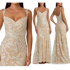 Mac Duggal 67492 Floral Embroidered Corset Bodice Gown Sz 20 New w/ Tag $798 SOO